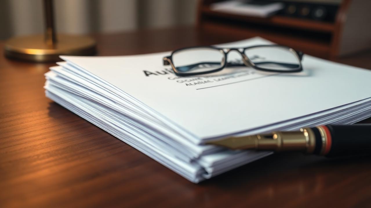 Signed regulatory / audit documents on a desk